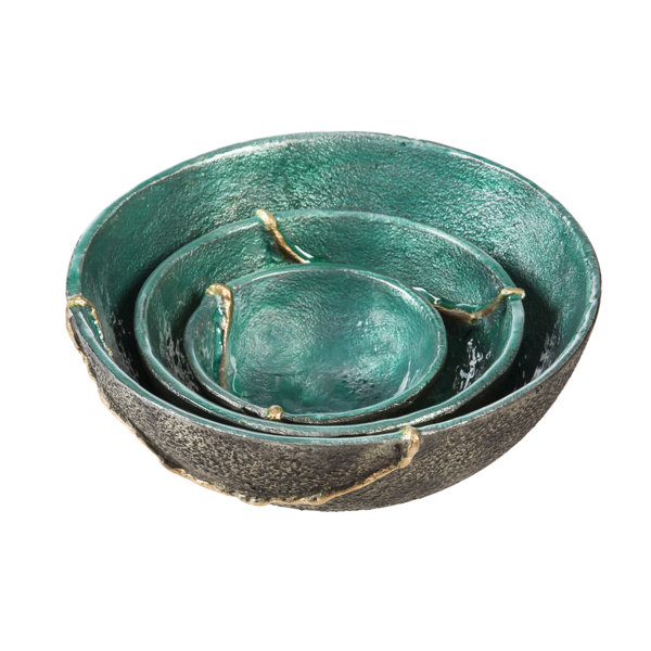 World Menagerie Teal Decorative Bowl Set Wayfair